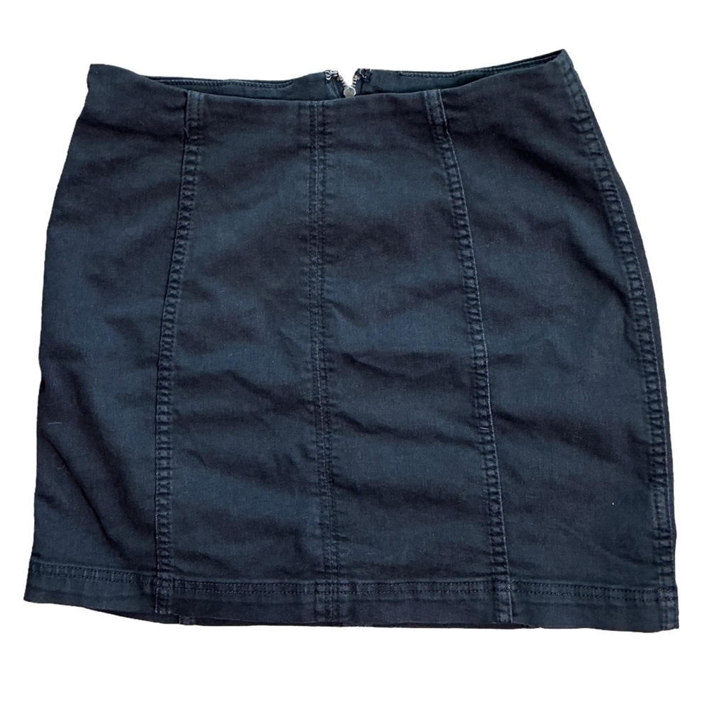 Free People Black Mini Skirt Size 8 Back Zip Fitted
